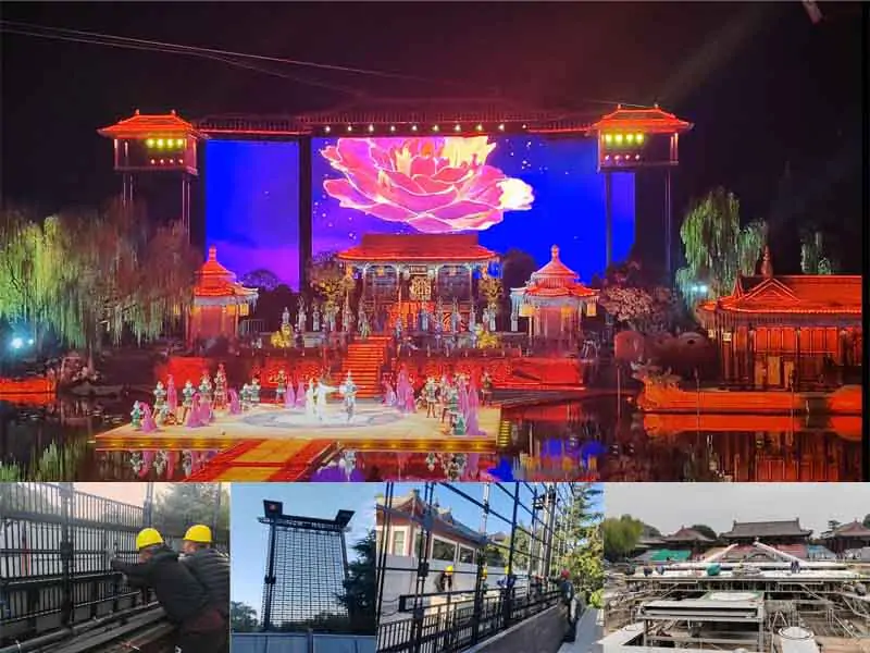 650sqm Foldable LED Mesh Screen and 1000 ㎡ Underwater Floor Screen in Shanxi,China,2023