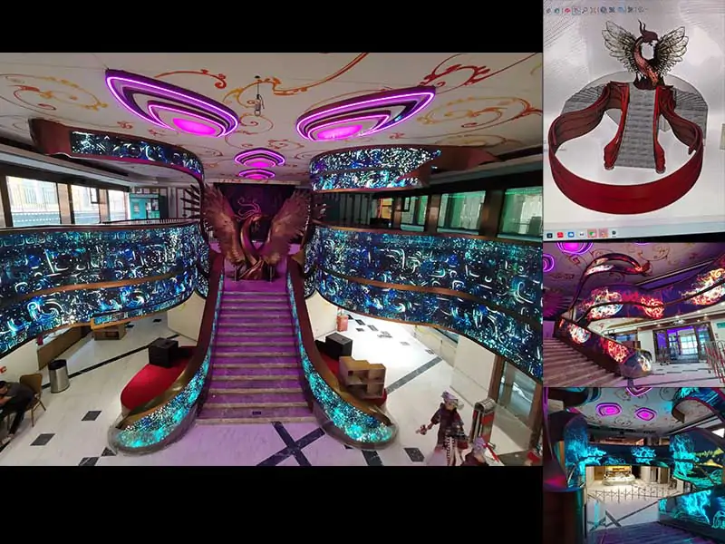 60sqm P1.8 Customized Soft Module LED Screen on Cruise Ship