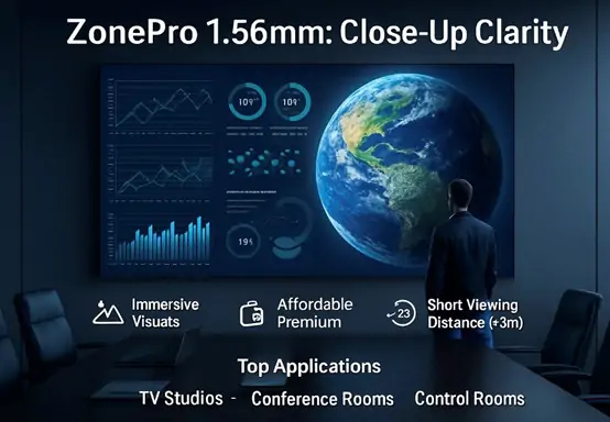 ZonePro P1.56mm: Close-Up Clarity for Under 2-Meter Viewing